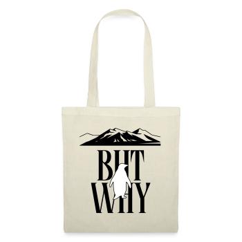 But Why Penguin Meme Minimalist Art - Tote Bag - red - Front