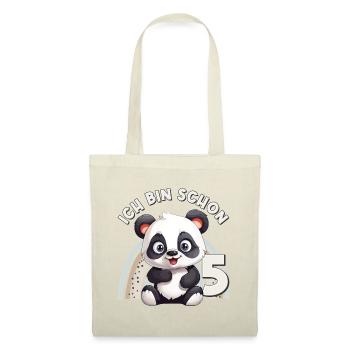 5. Geburtstag Panda Bär Regenbogen Süß Niedlich - Stoffbeutel - Rot - Vorne