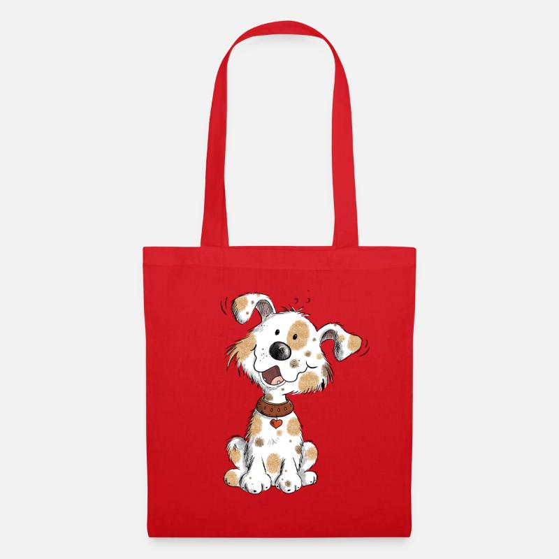 Kleiner Happy Hund I Hundehalter Geschenk - Stoffbeutel - Rot