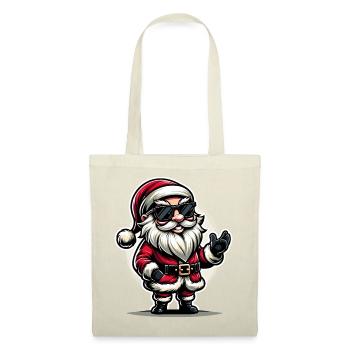 Weihnachtsmann mit Sonnenbrille Xmas Kostüm - Stoffbeutel - Rot - Vorne