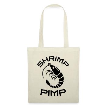 Shrimp Pimp Lustiges Garnelen Motiv Fischer Humor - Stoffbeutel - Rot - Vorne