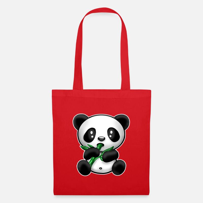 Süßer Panda (Kids) - Stoffbeutel - Rot