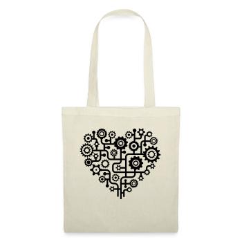 Love heart minimalist pattern t-shirt - Tote Bag - red - Front