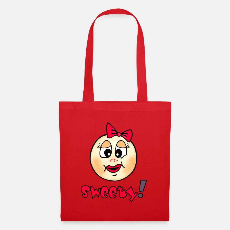 Cuddly smileys with heart recognition - Tote Bag - red