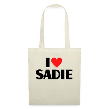 I Love Sadie Heart Graphic Name Gift - Tote Bag - red - Front