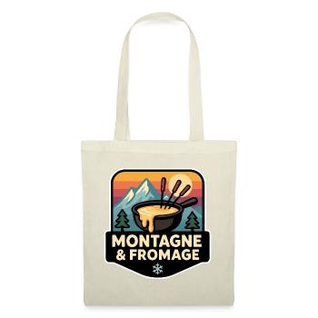 Montagne et Fromage Fondue Savoyarde Alpine - Sac en tissu - rouge - Devant