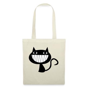 Chat qui rit avec des dents - Sac en tissu - rouge - Devant