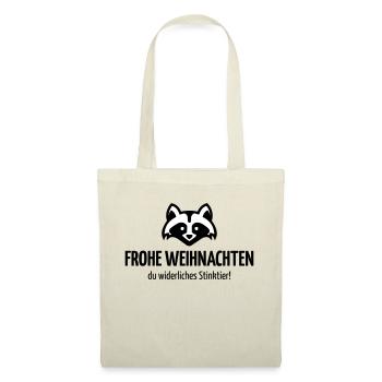 Frohe Weihnachten du widerliches Stinktier, Xmas - Stoffbeutel - Rot - Vorne