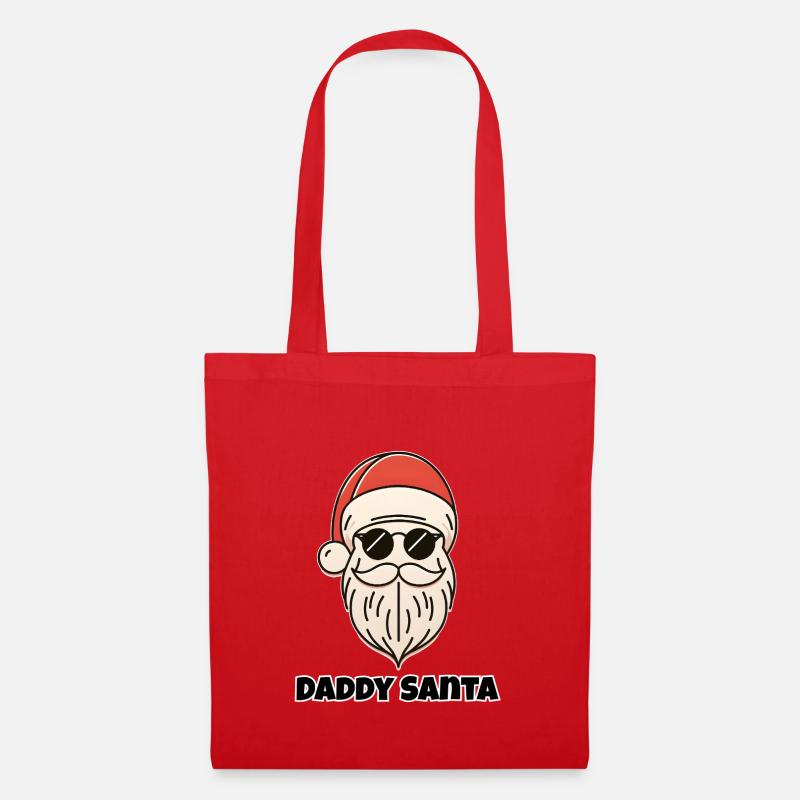 Daddy Santa – Verspielter Weihnachtsmann - Stoffbeutel - Rot