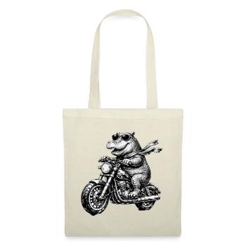 Crocodile à moto noir et blanc - Sac en tissu - rouge - Devant