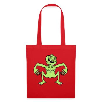 crazy daemon gnom small horror halloween gesic - Tote Bag - red - Front