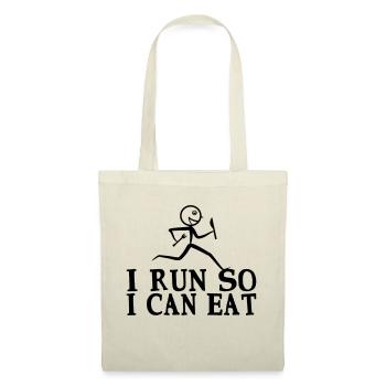 Running stick figure - run to eat - Tote Bag - red - Front