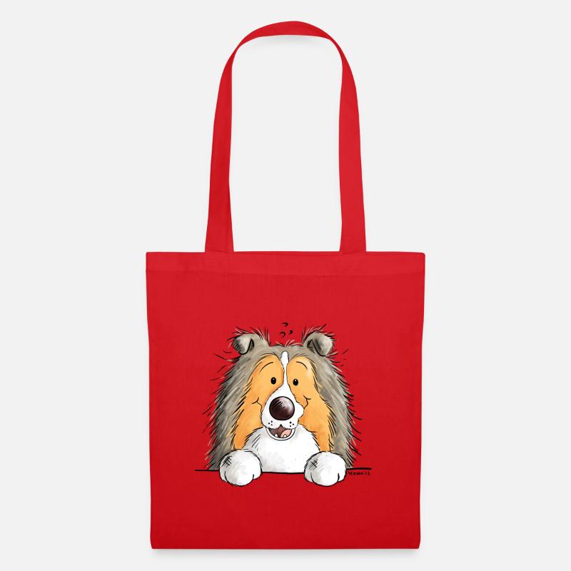Süßer Shetland Sheepdog - Stoffbeutel - Rot