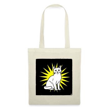 Coole Katze im Pop Art & Punk Rock Stil - Stoffbeutel - Rot - Vorne