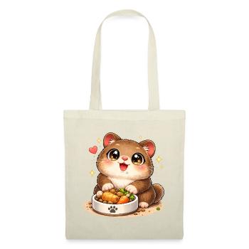 Cuddly kitten with food bowl - Tote Bag - red - Front