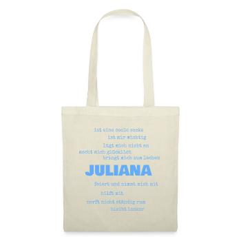 Geschenk für Juliana - Stoffbeutel - Rot - Vorne