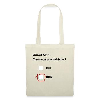 question imbecile humour femme - Sac en tissu - rouge - Devant