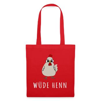 wüde henn hühner hendl dialekt mundart österreich - Stoffbeutel - Rot - Vorne
