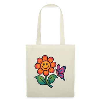 Cheerful Floral and Butterfly Print - Tote Bag - red - Front