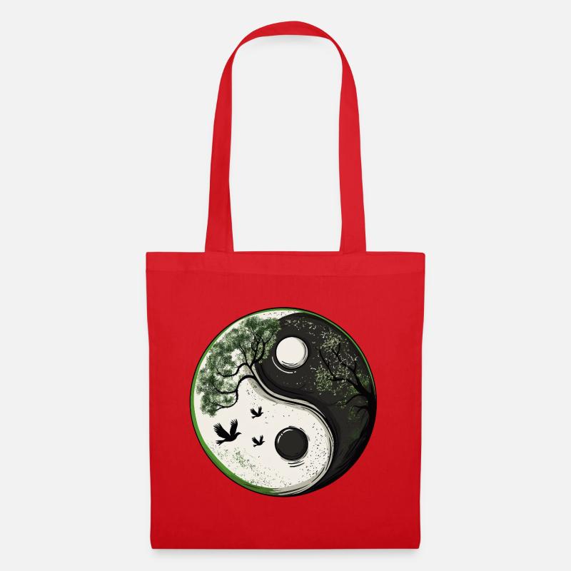 Yin and Yang Nature Version :) - Tote Bag - red
