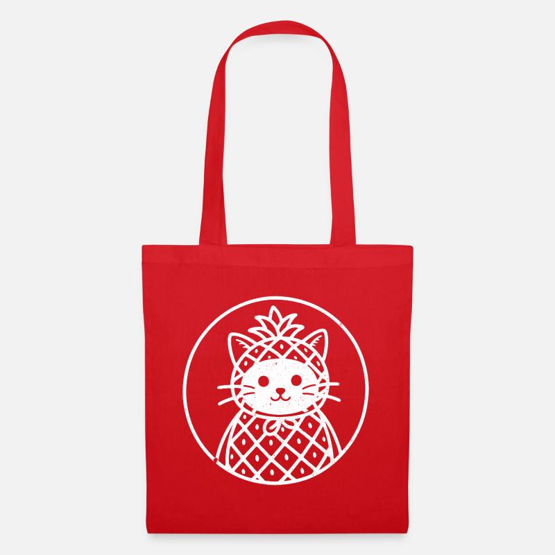 Illustration de style ananas chat - Sac en tissu - rouge