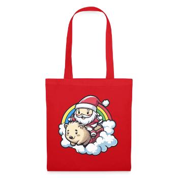 Hedgehog Santa Claus Christmas - Tote Bag - red - Front