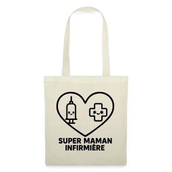 Super maman infirmière – Cœur idée cadeau - Sac en tissu - rouge - Devant