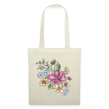 Motif floral floral - Sac en tissu - rouge - Devant