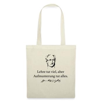 Goethe: Lehre tut viel, aber Aufmunterung tut all - Stoffbeutel - Rot - Vorne
