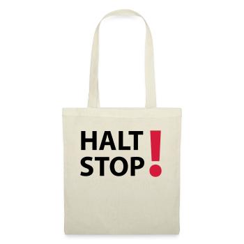 Halt Stop! - Stoffbeutel - Rot - Vorne