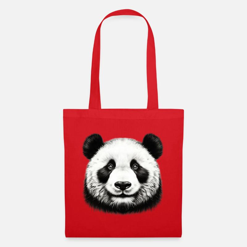 Panda - Stoffbeutel - Rot
