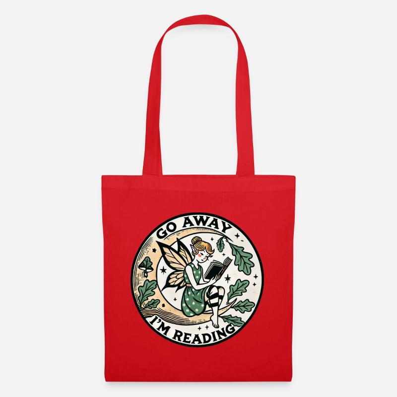 Geh weg, ich lese Fairy Circle - Stoffbeutel - Rot
