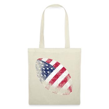 Patriotic American Flag Football Rugby Ball Art - Tote Bag - red - Front