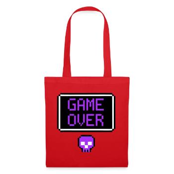 Game Over Totenkopf Pixel Art - Stoffbeutel - Rot - Vorne