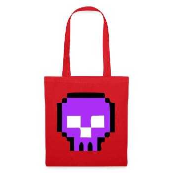 Pixel Totenkopf Game Over - Stoffbeutel - Rot - Vorne