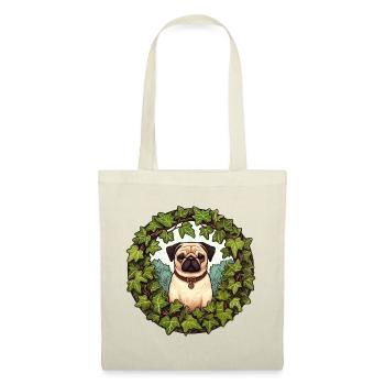 Carlin en couronne de lierre - Sac en tissu - rouge - Devant