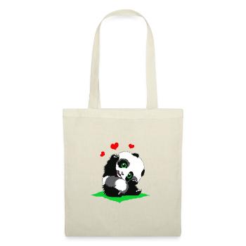 Cuddly panda with hearts - Tote Bag - red - Front