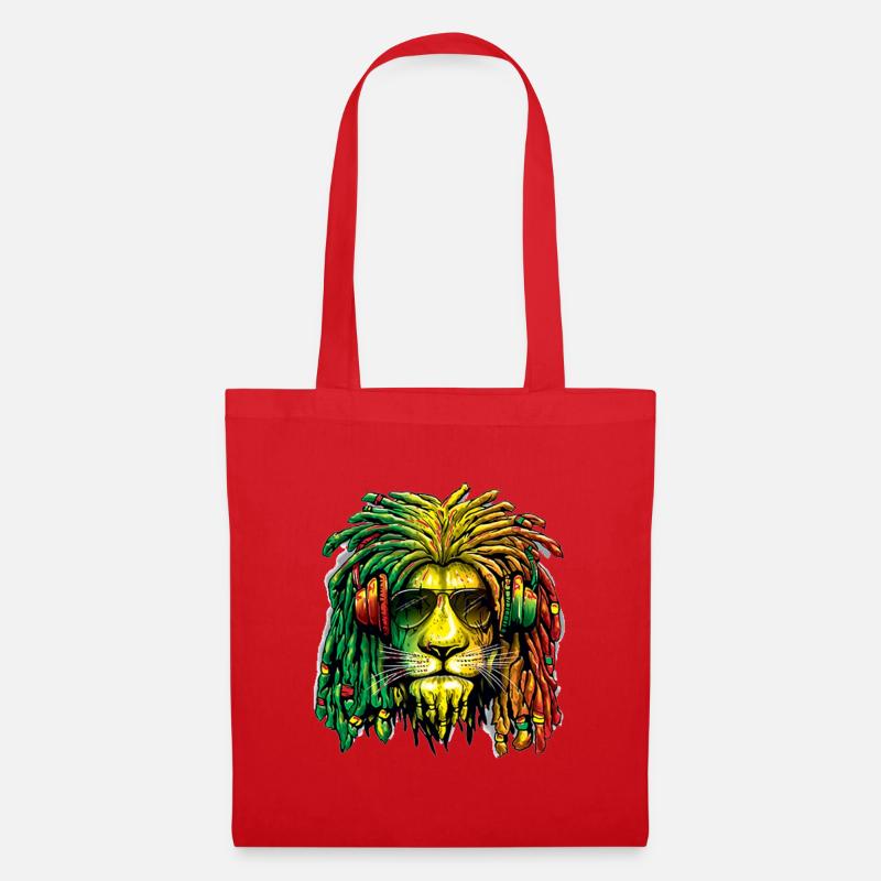 Lion rasta - Tote Bag - red