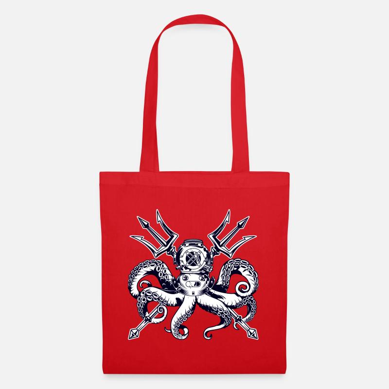 Pieuvre Scaphandre Trident - Sac en tissu - rouge