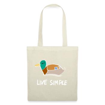 Live Simple Beautiful-Bird Design Custom Text - Tote Bag - red - Front