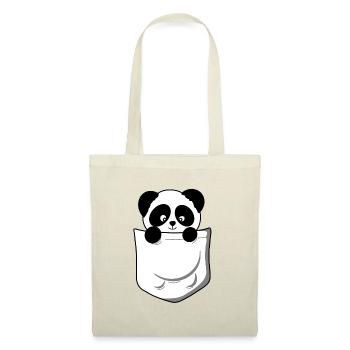 Panda panda bear pocket funny cute - Tote Bag - red - Front