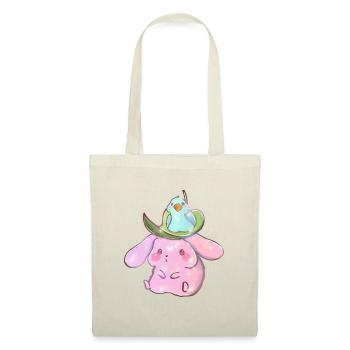 Rabbit and Parrot Shirt – Funny Animal Mom Tee - Tote Bag - red - Front