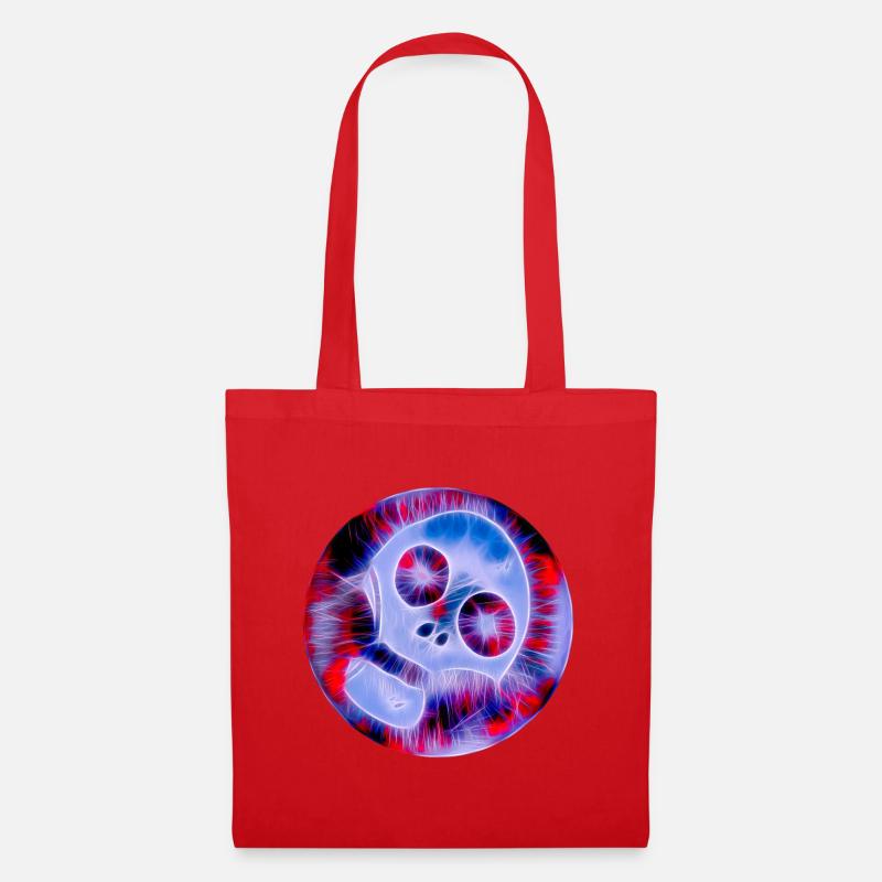 Totenkopf neon - Stoffbeutel - Rot