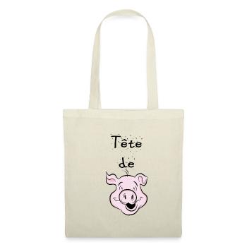 tête de cochon - Sac en tissu - rouge - Devant