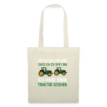 Entschuldigung dass ich zu spät bin ich Traktor - Stoffbeutel - Rot - Vorne