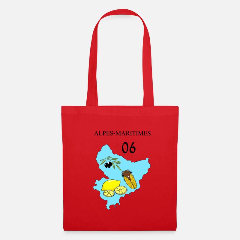Alpes maritimes - Sac en tissu - rouge