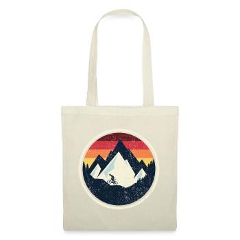Retro Mountain Bike Sunset - Tote Bag - red - Front