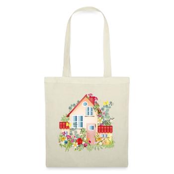 villa colorée avec jardin luxuriant - Une maison de rêve - Sac en tissu - rouge - Devant