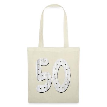 Number 50 - 50th Birthday - Fifty - Tote Bag - red - Front