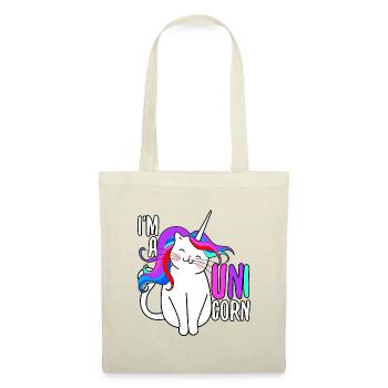 Einhorn Katze Geschenk - Stoffbeutel - Rot - Vorne